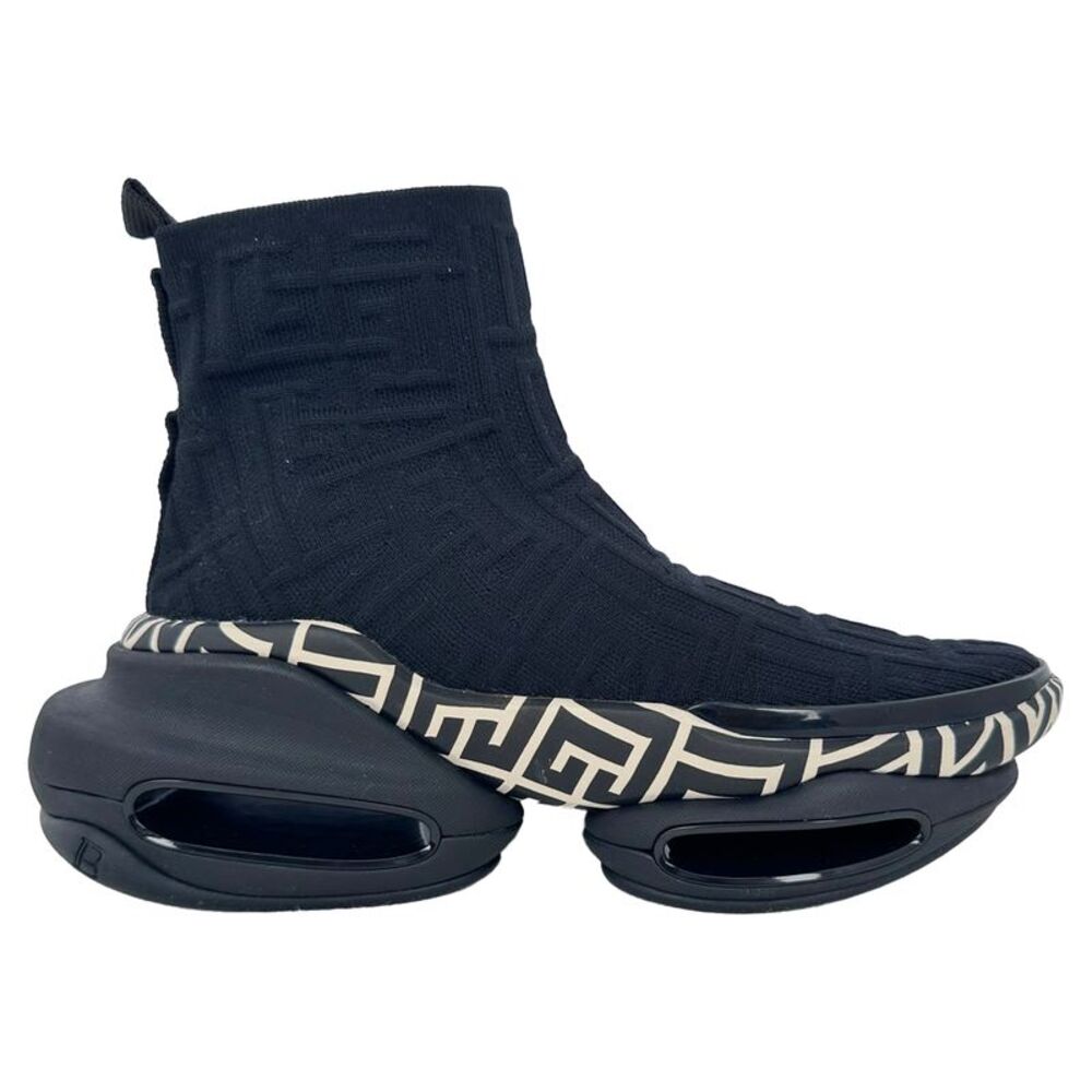 Balmain B-Bold High-Top Sneakers in Black Polyester